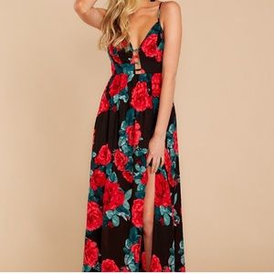 Rose Open back maxi dress